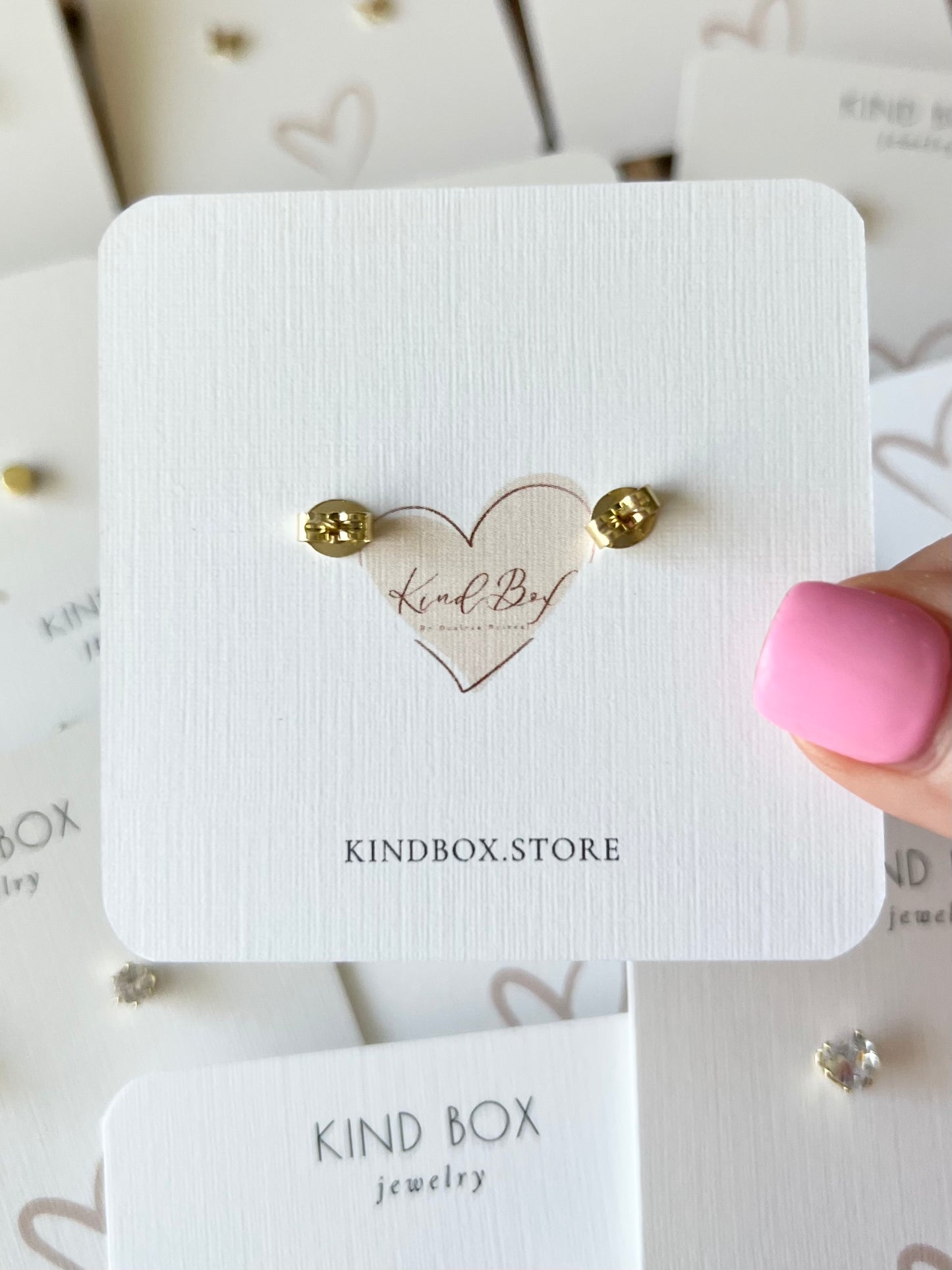 Earrings: Diamond Hearts - 14k gold plated