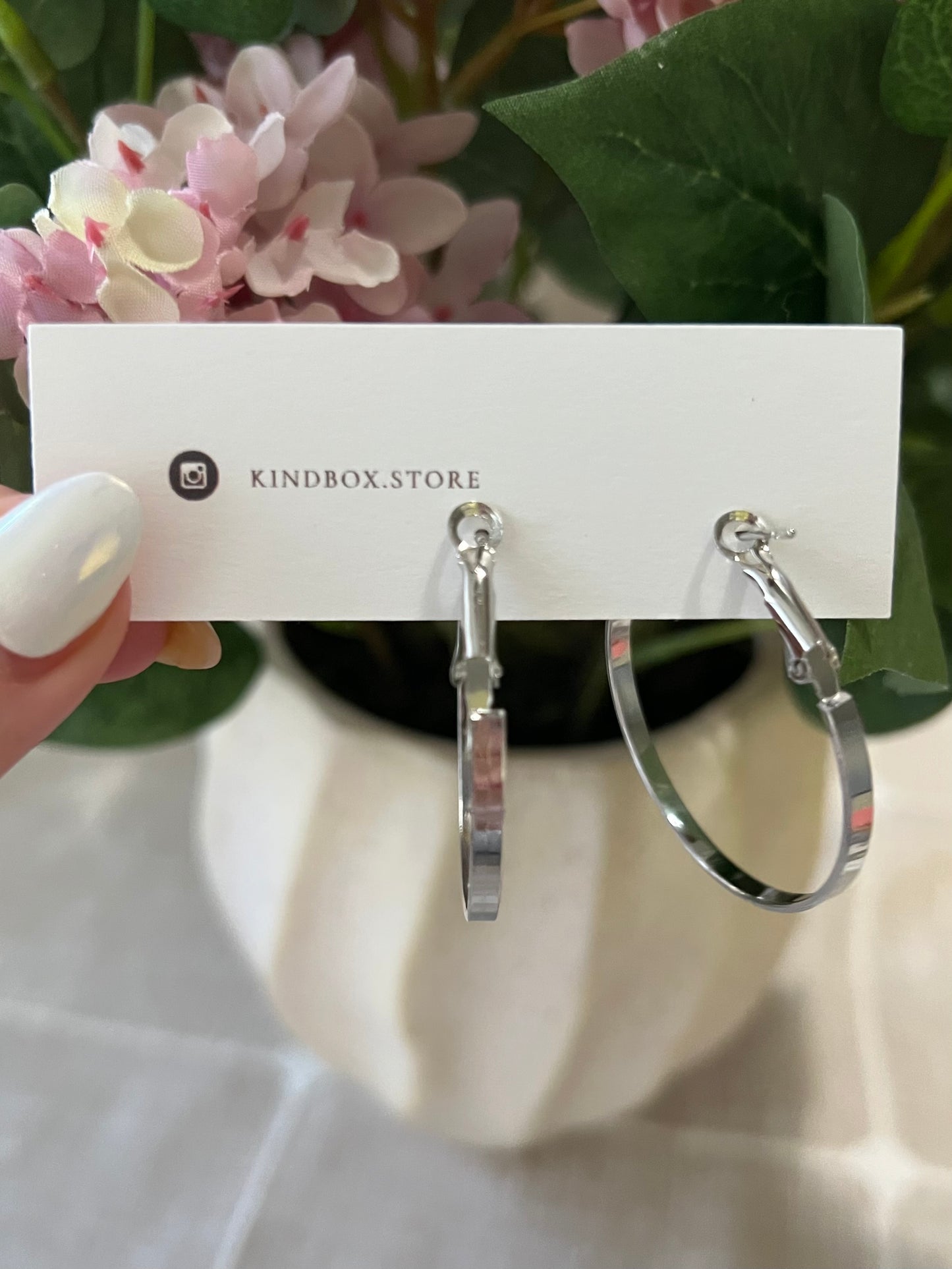 Earrings: Silver Small Flat Hoops