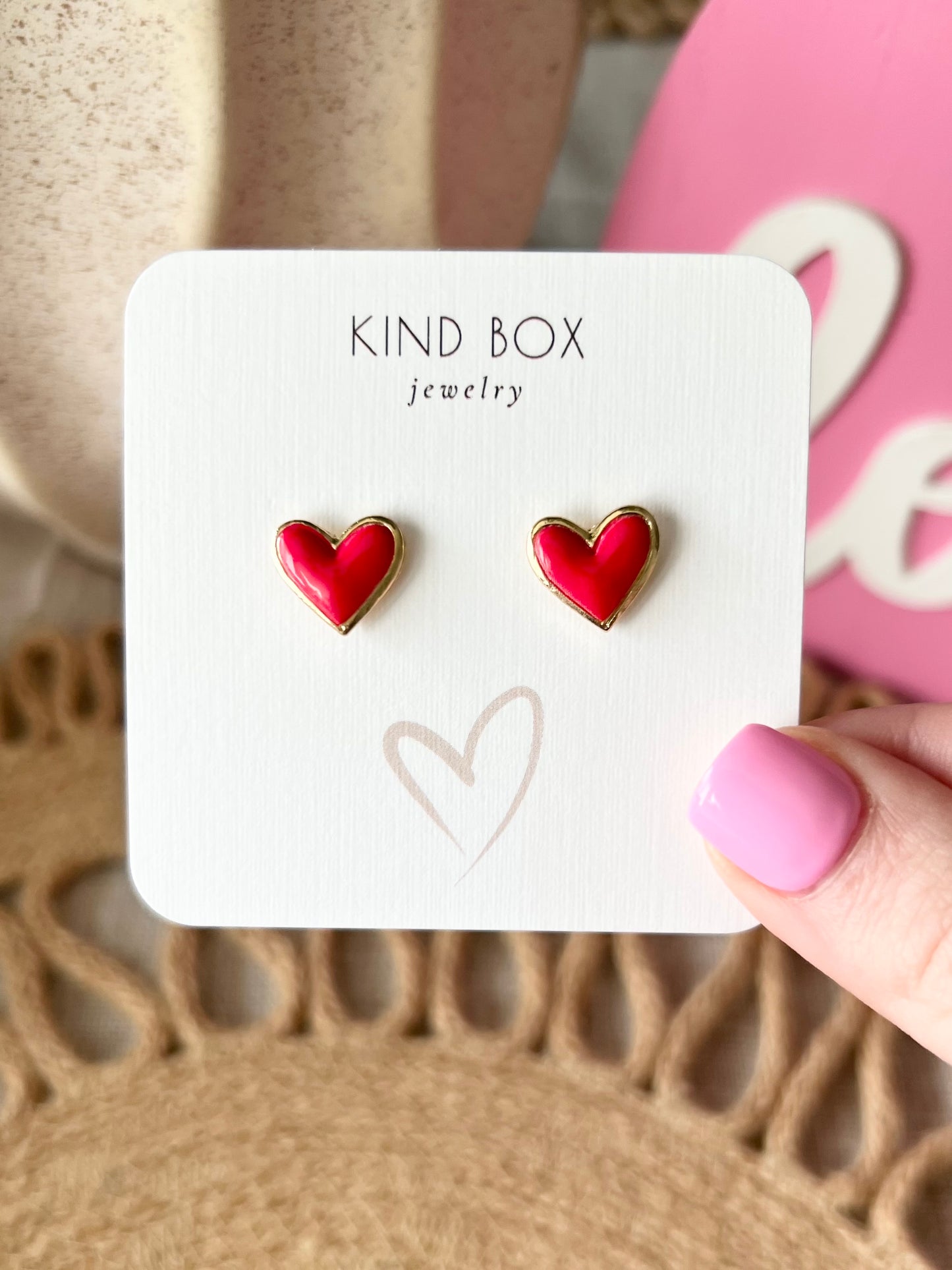 Valentines Earrings: Red Hearts