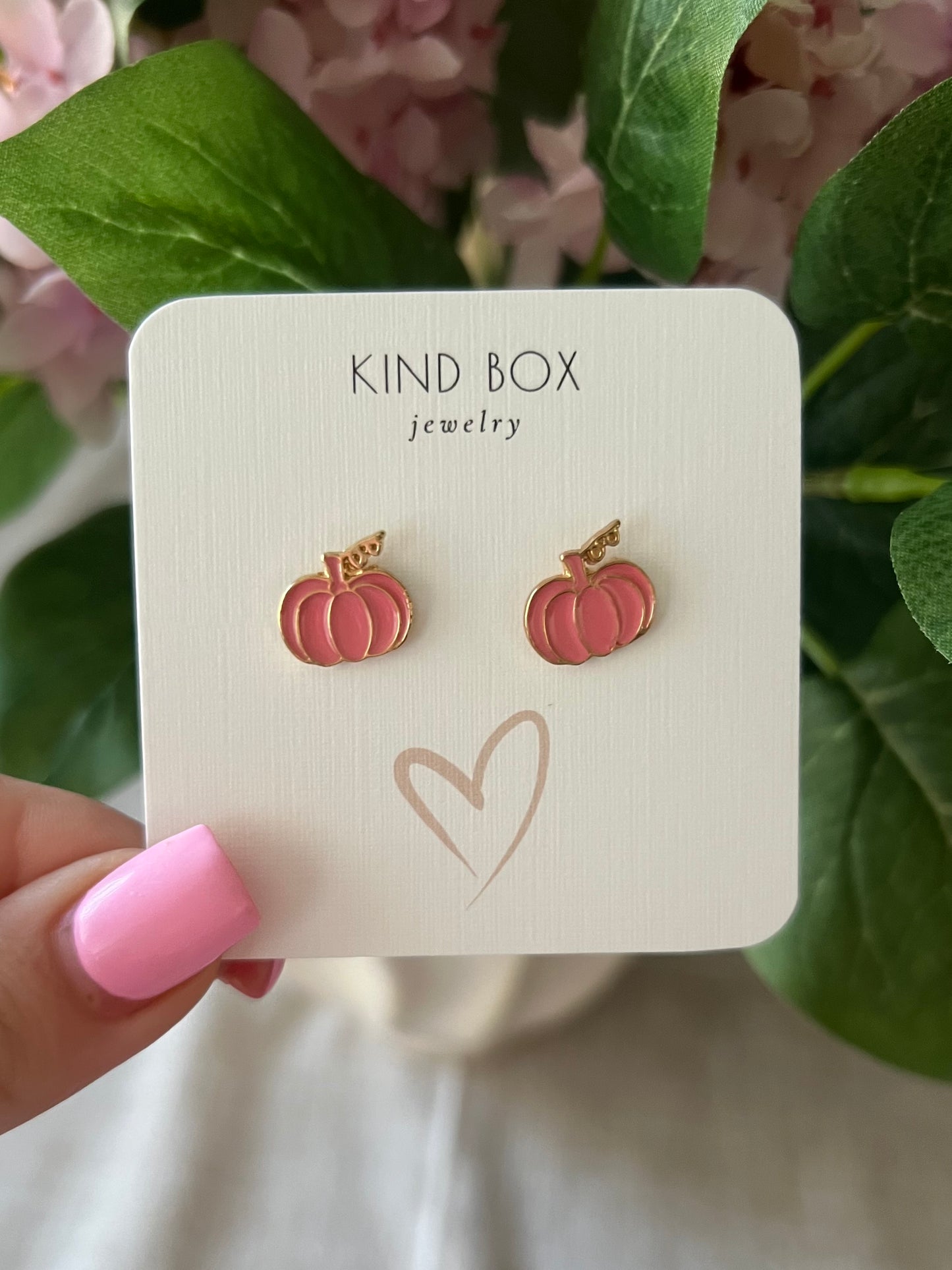 Pink Pumpkin Stud Earrings