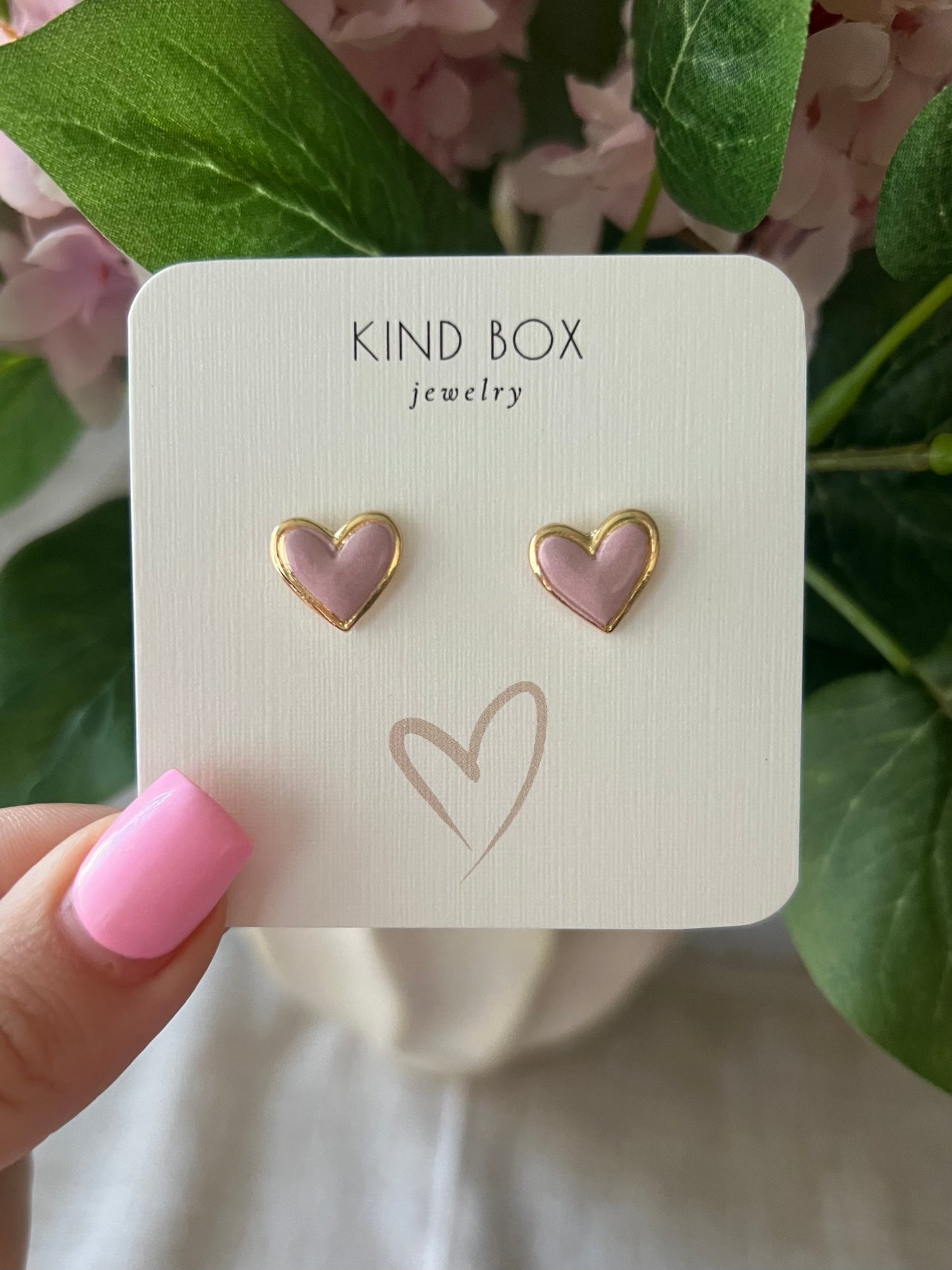 Purple Heart Stud Earrings