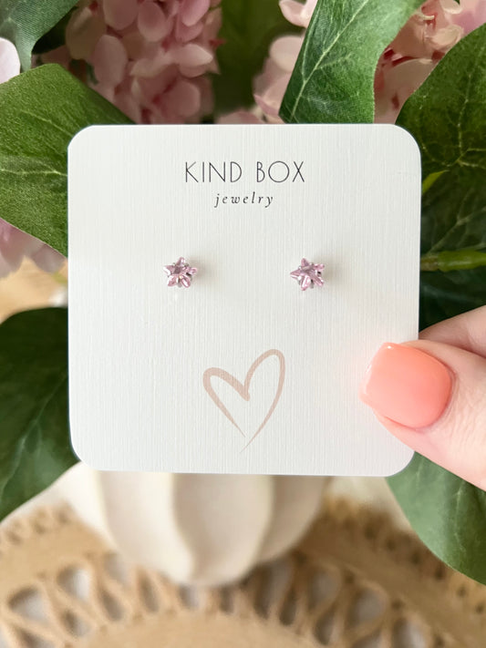 Earrings: Pink Diamond Stars (twist back)