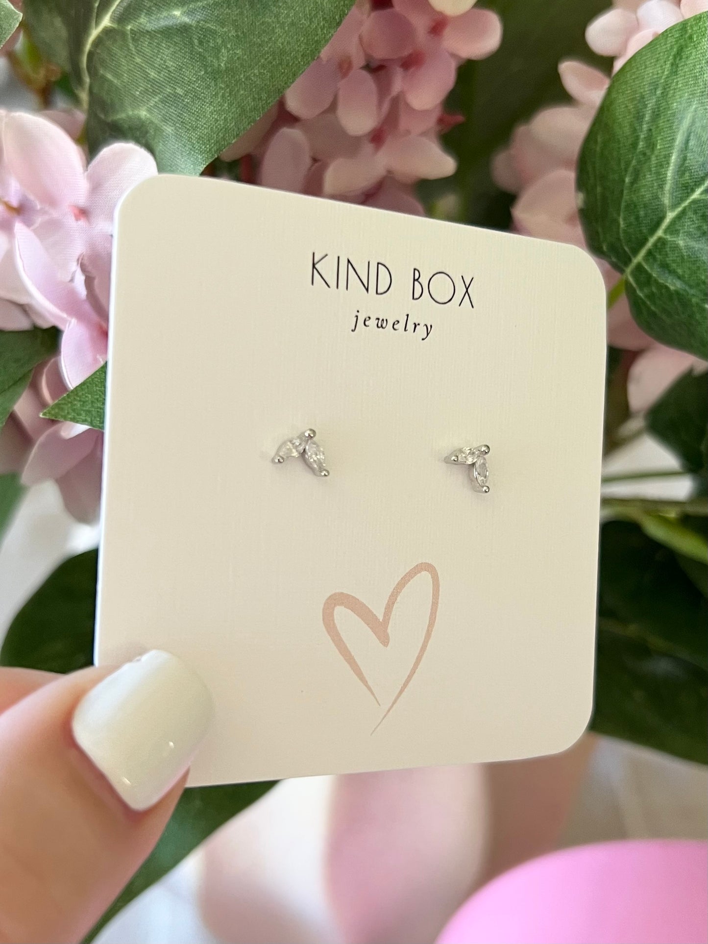 Earrings: Silver Plated Mermaid Tail Diamond Studs