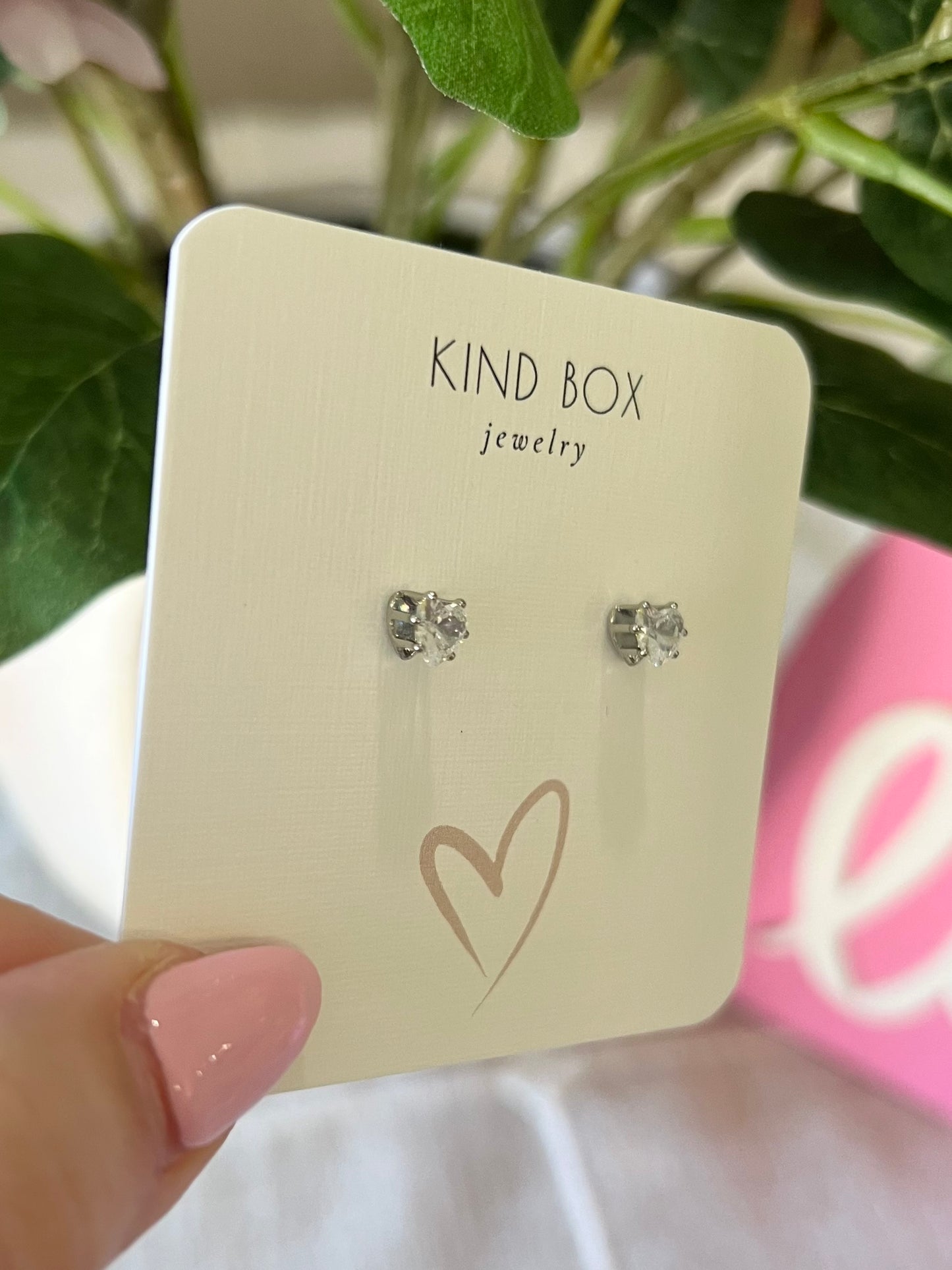 Earrings: Silver Diamond Hearts