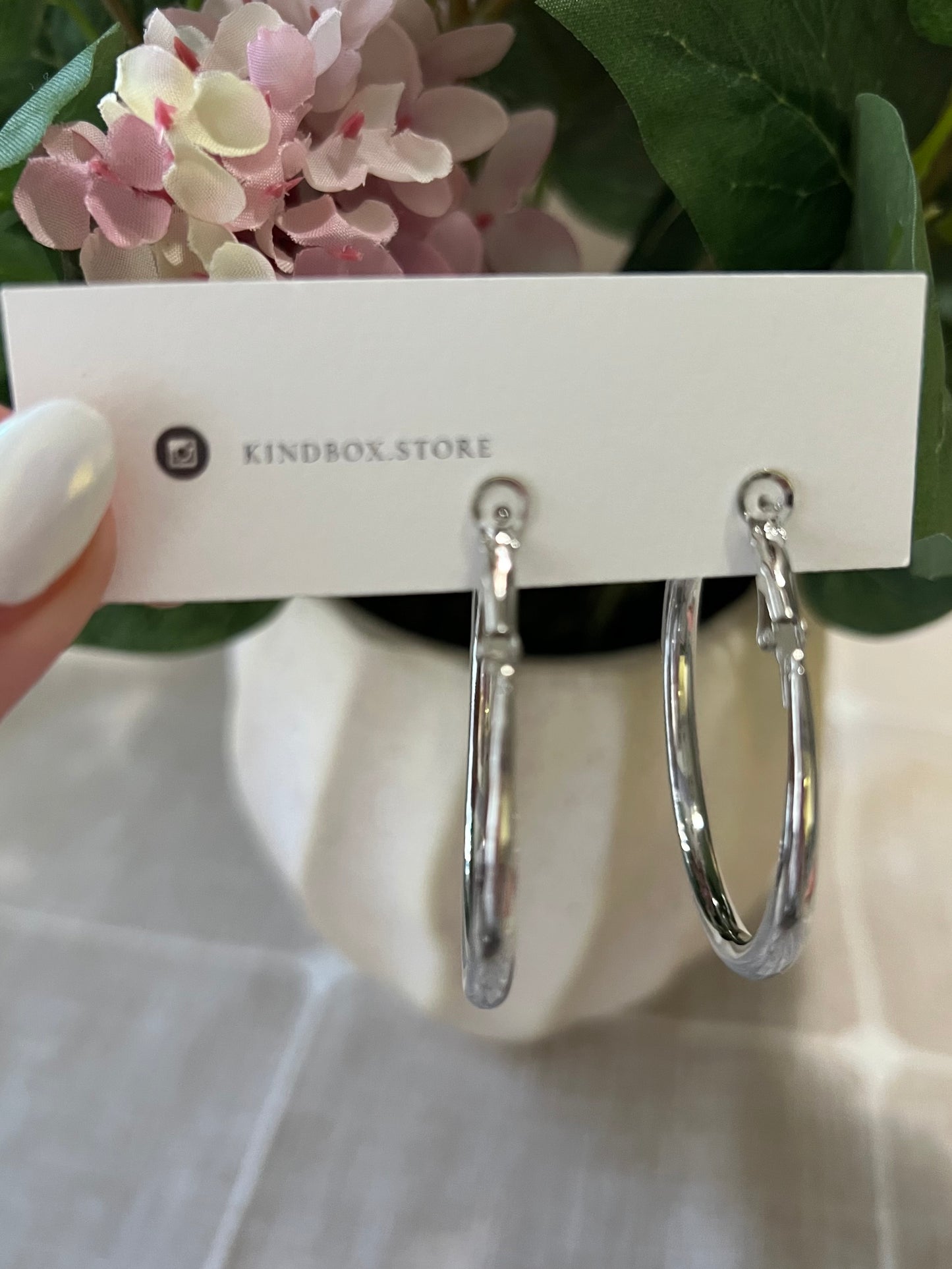 Earrings: Silver Hoops