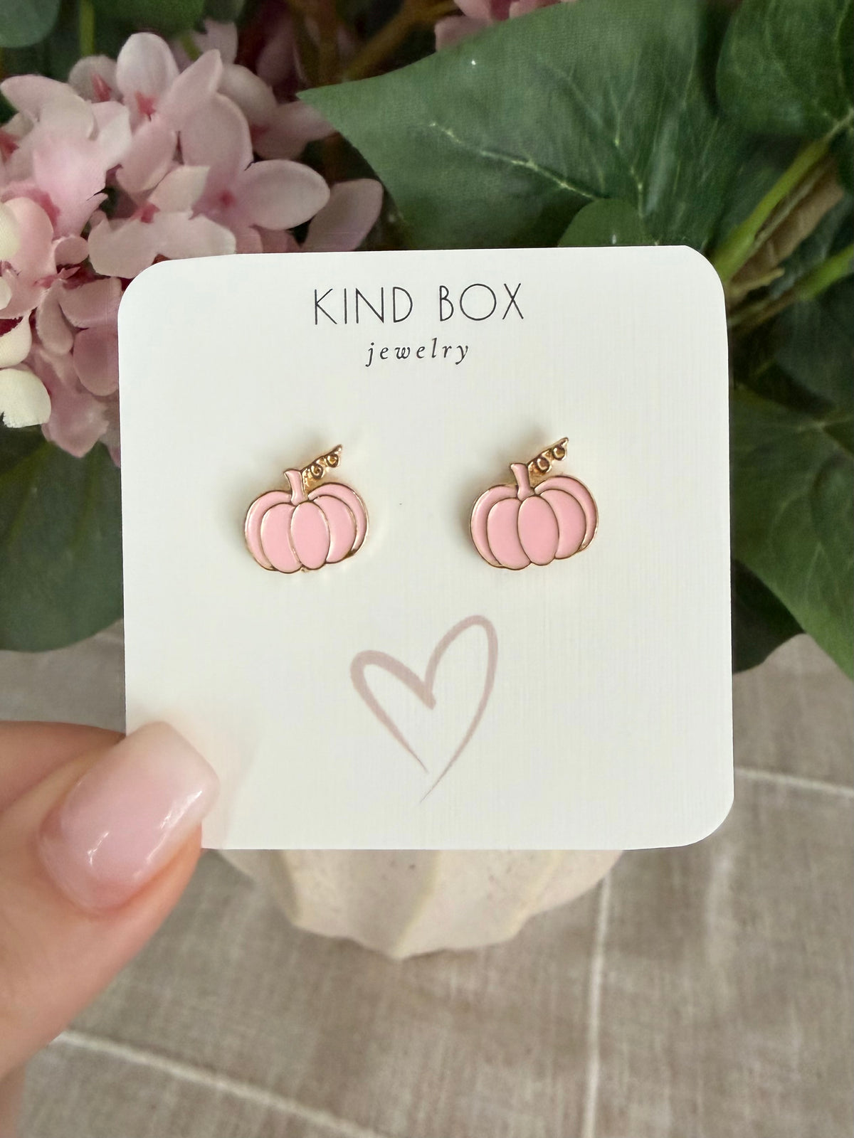 Pink Pumpkin Stud Earrings