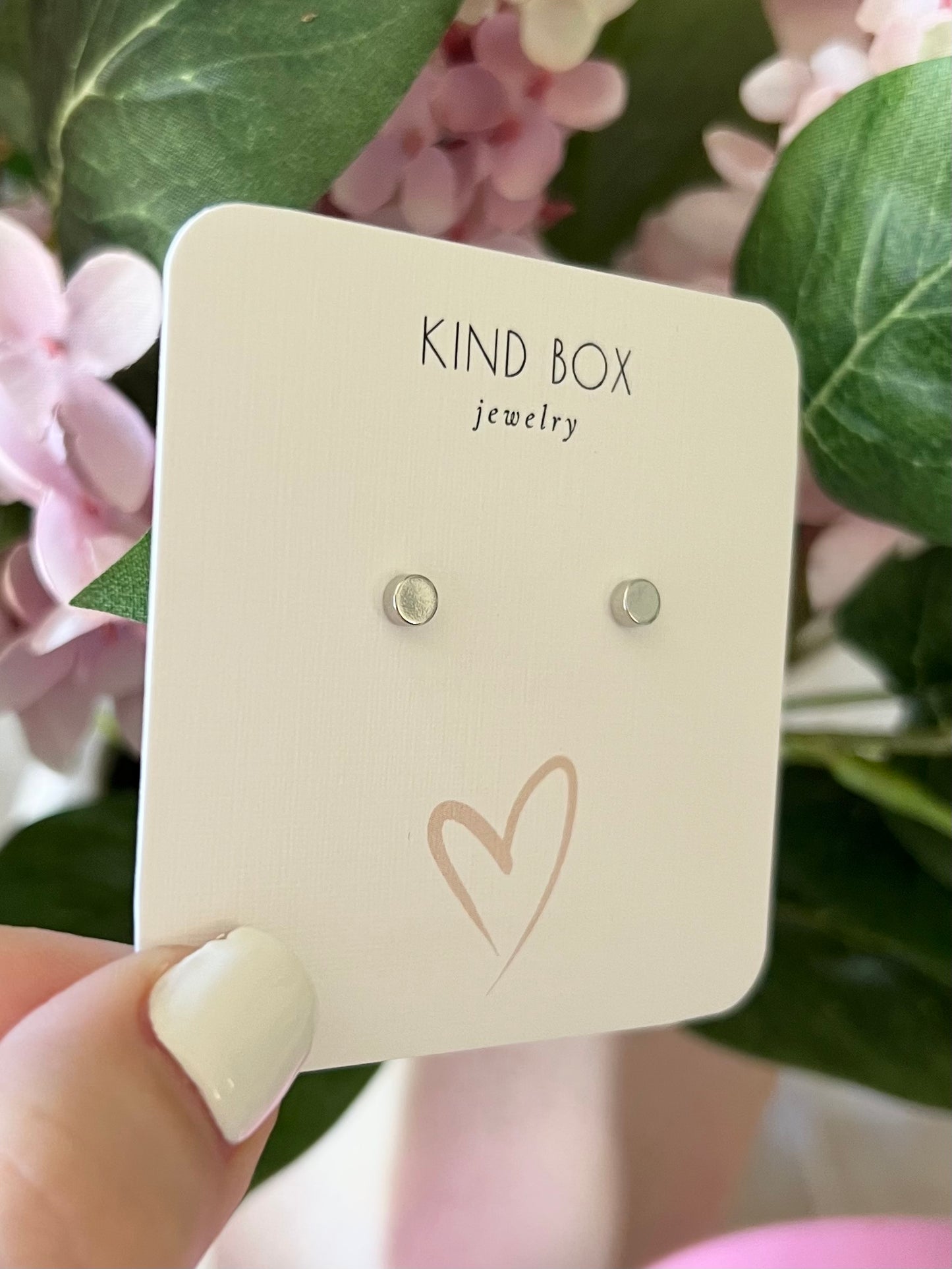 Earrings: Silver Plated Flat Circle Studs
