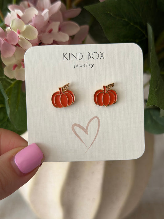 Fall Pumpkin Patch Stud Earrings