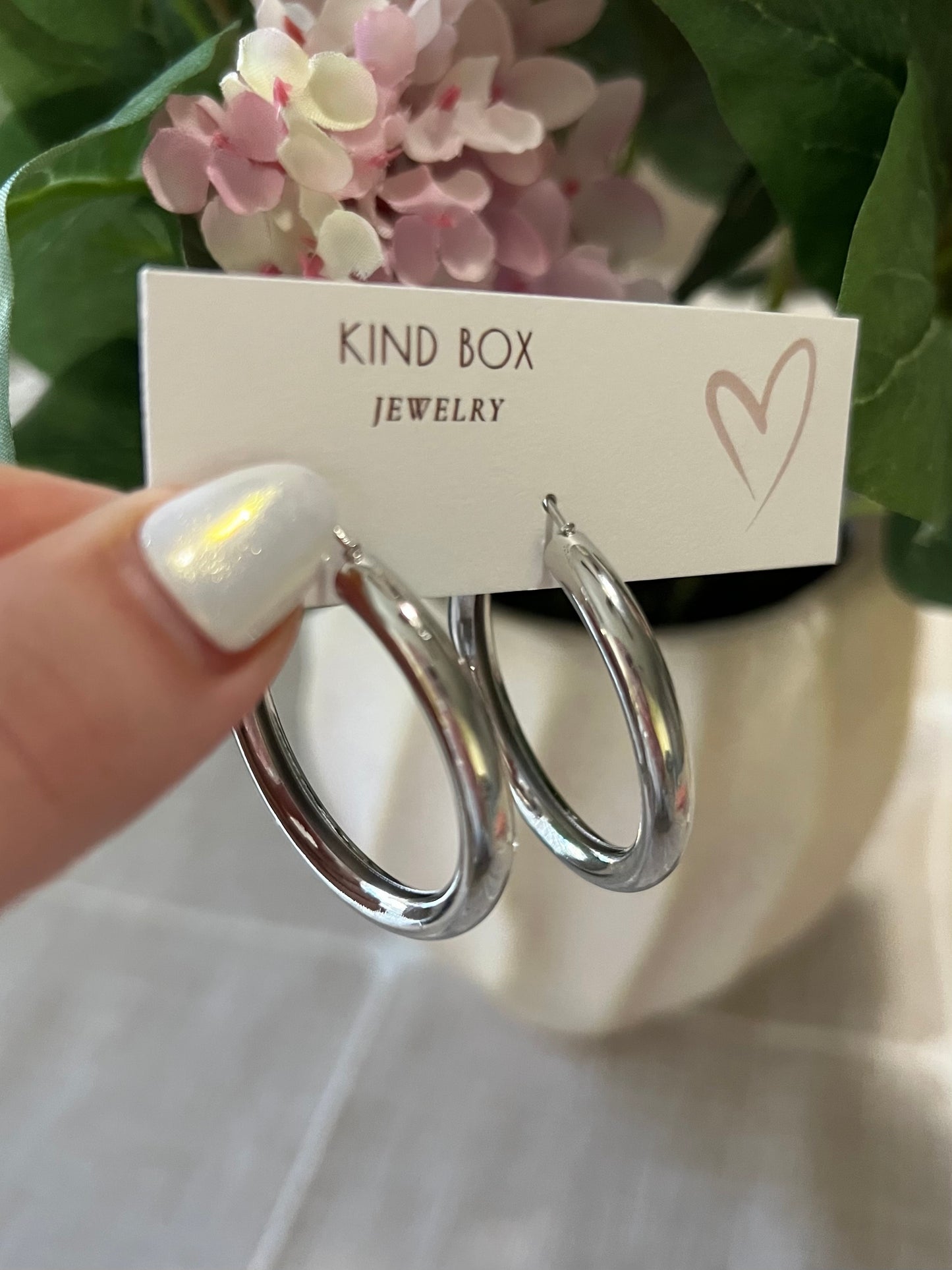 Earrings: Silver Small Chunky Hoops