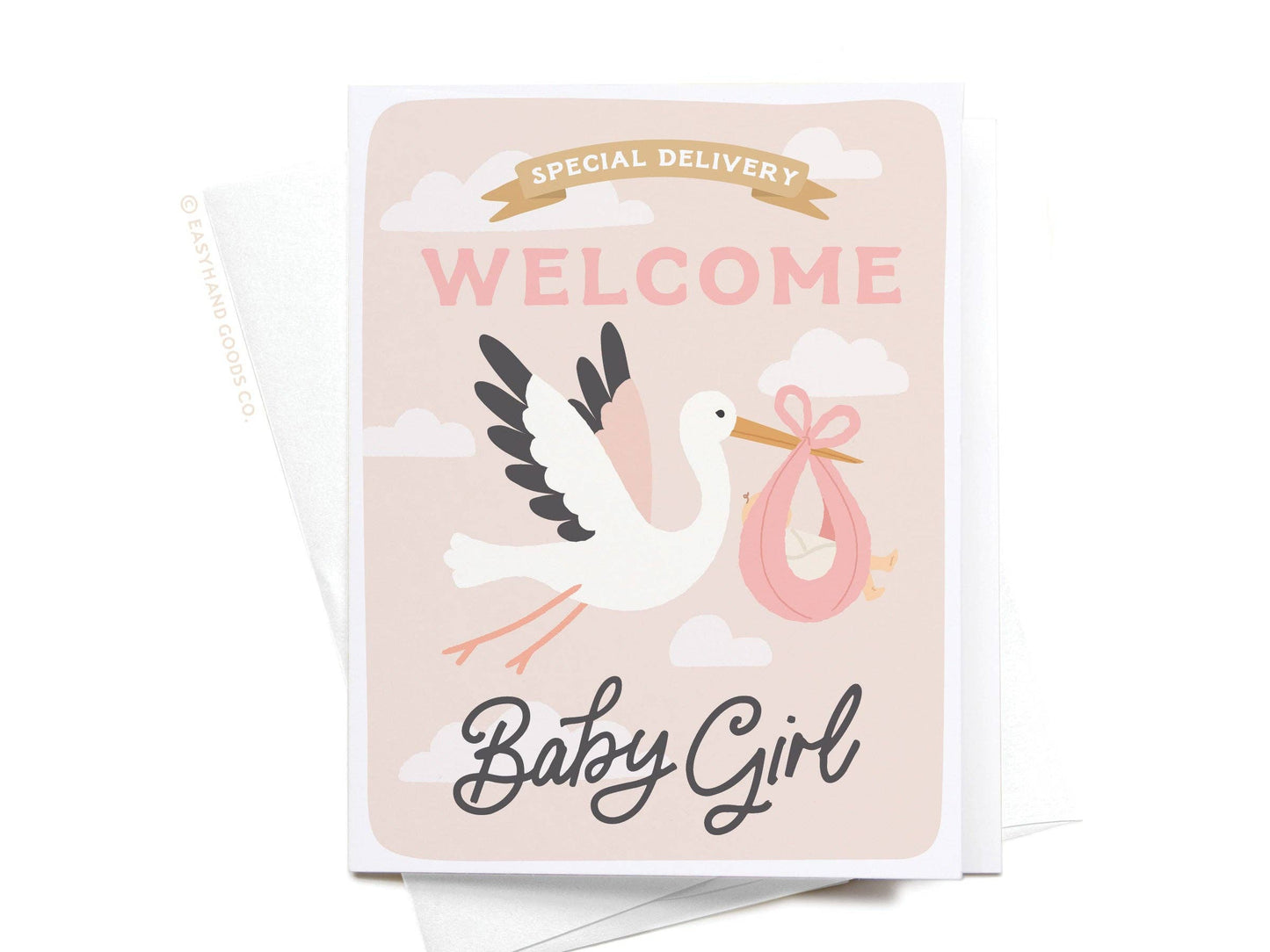 Card: Special Delivery Welcome Baby Girl Greeting Card