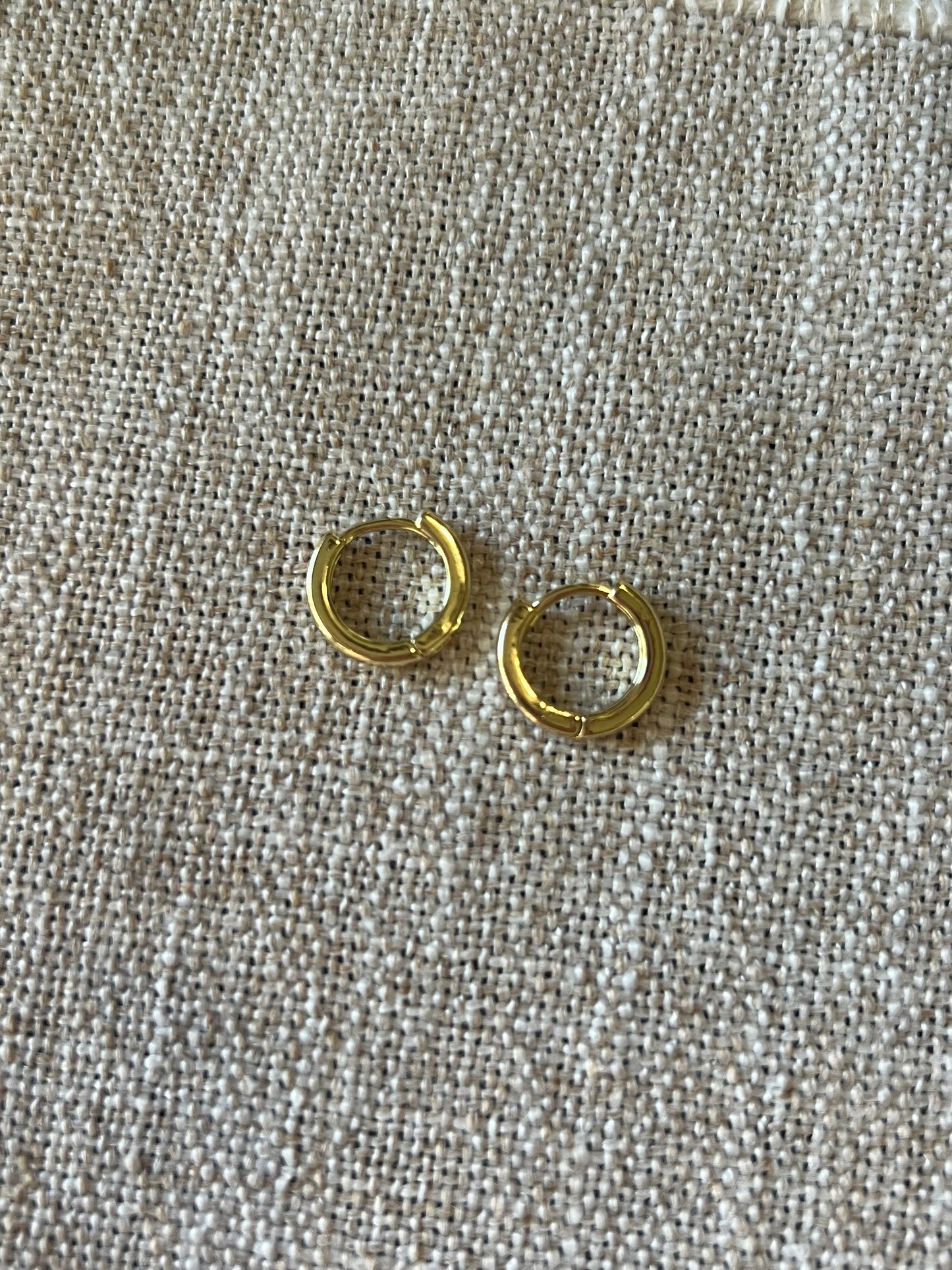 Earrings: Mini Gold Hoops - 14k Plated Gold