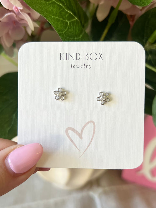 Earrings: Silver Daisy Diamonds