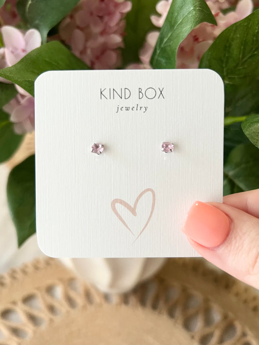 Earrings: Pink Diamonds (twist back)