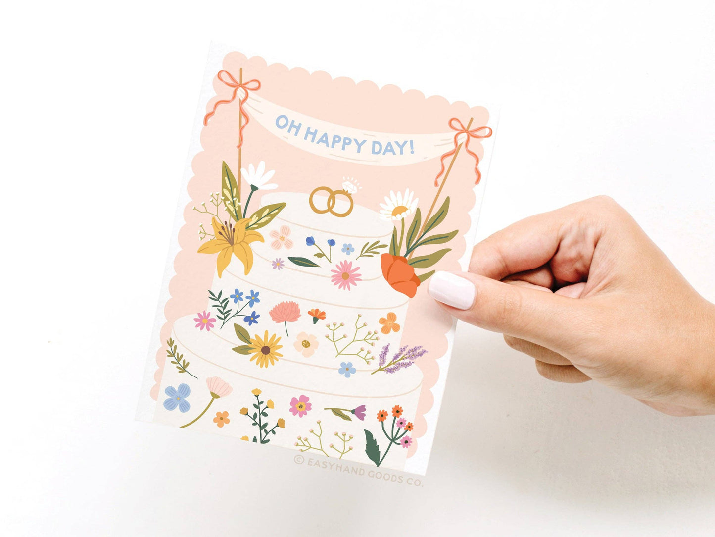 Card: Oh Happy Day Floral Cake Greeting Card