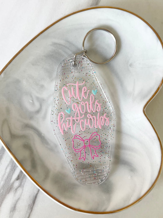 Keychain: Cute Girls Hit Curbs
