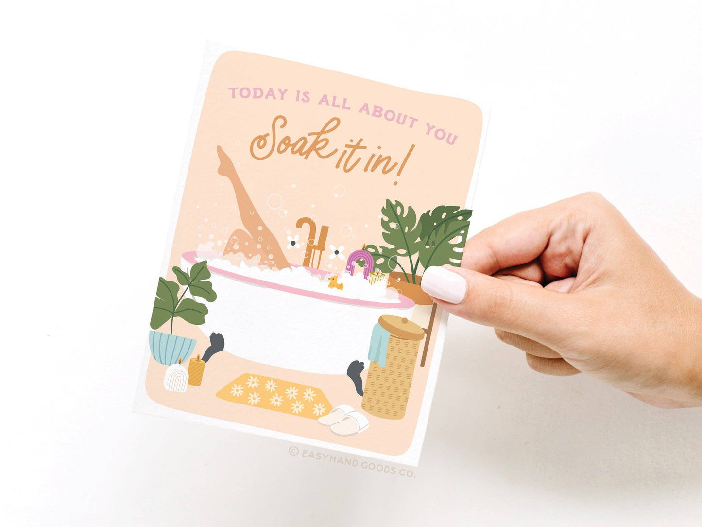 Card: Soak It In Bubble Bath Greeting Card