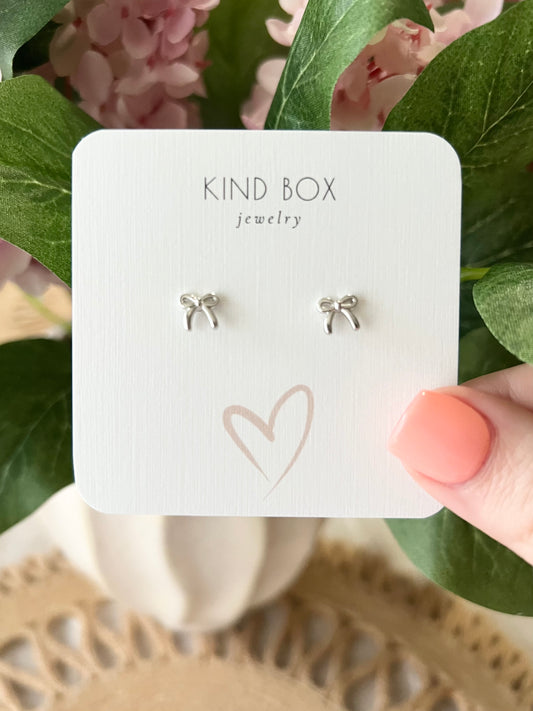 Earrings: Stainless Bows (twist back)