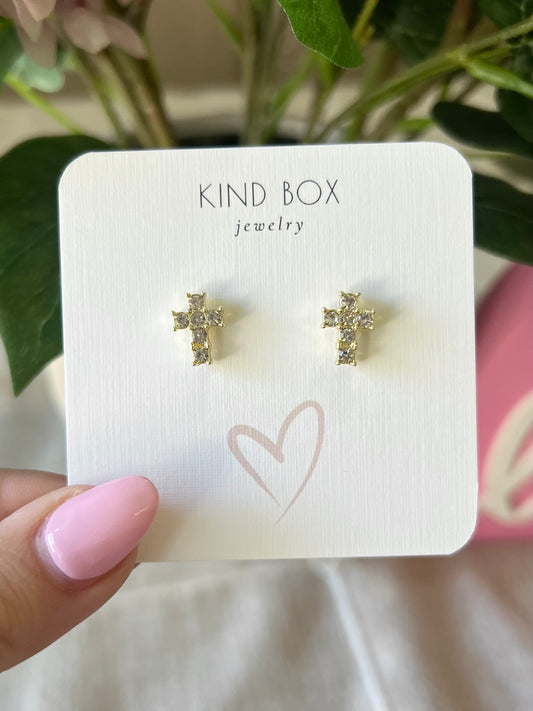 Earrings: Diamond Cross