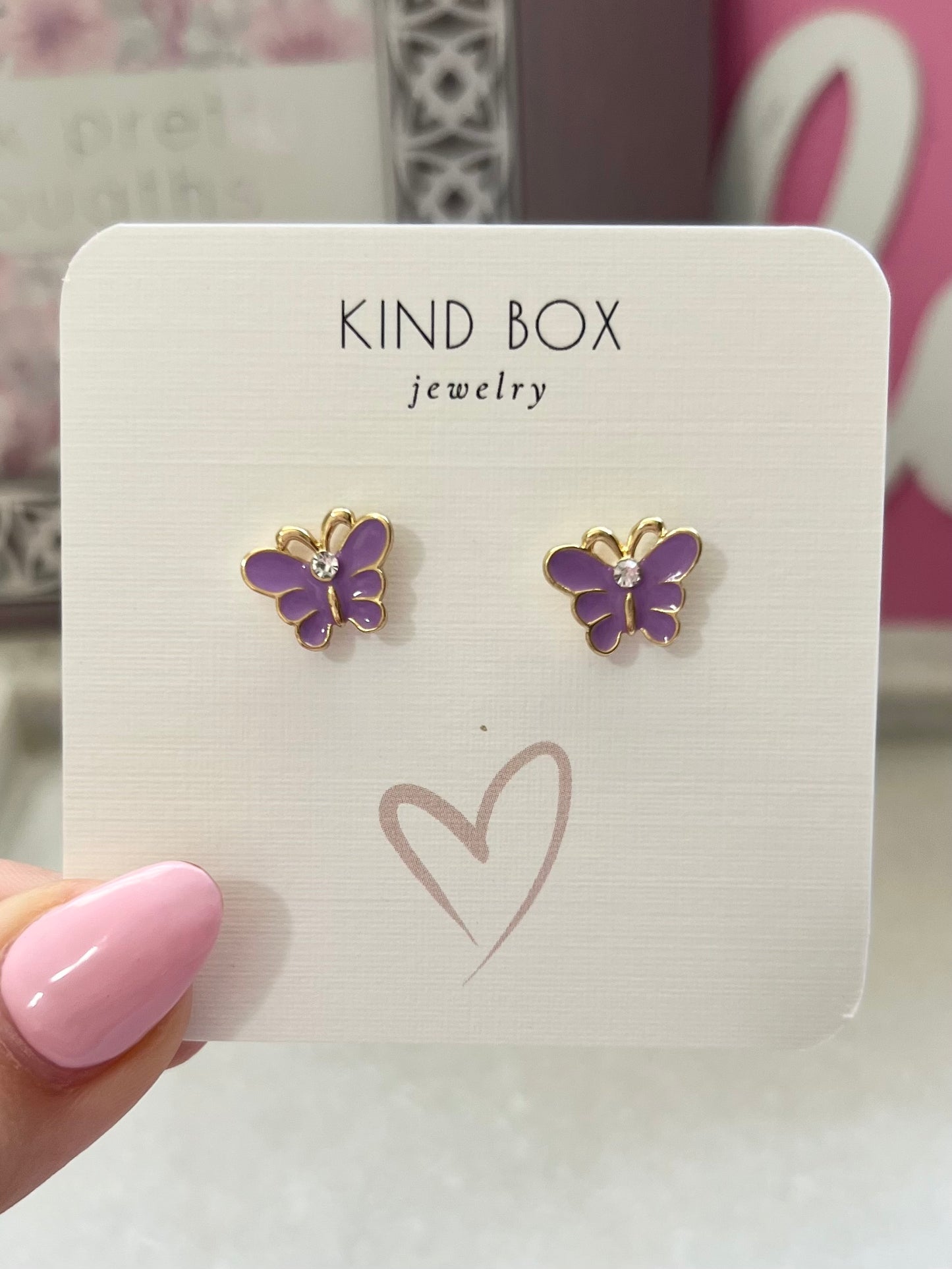 Earrings: Purple Butterflies