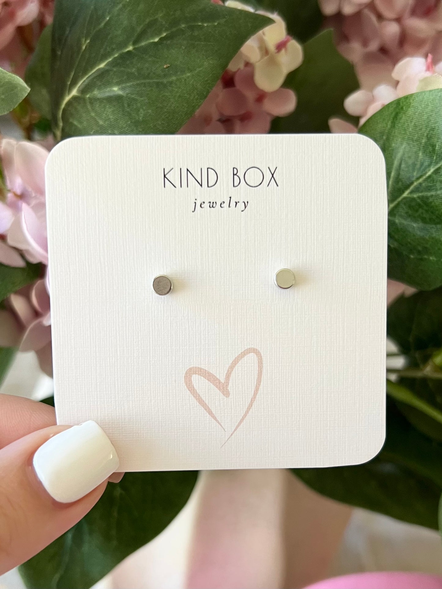 Earrings: Silver Plated Flat Circle Studs