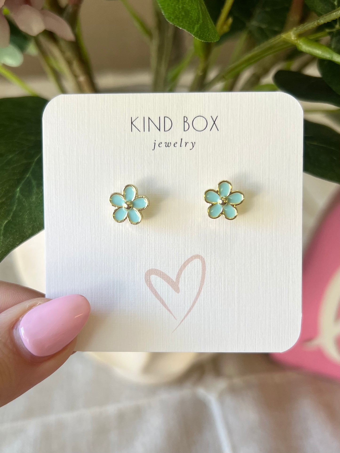 Earrings: Light Blue Flowers
