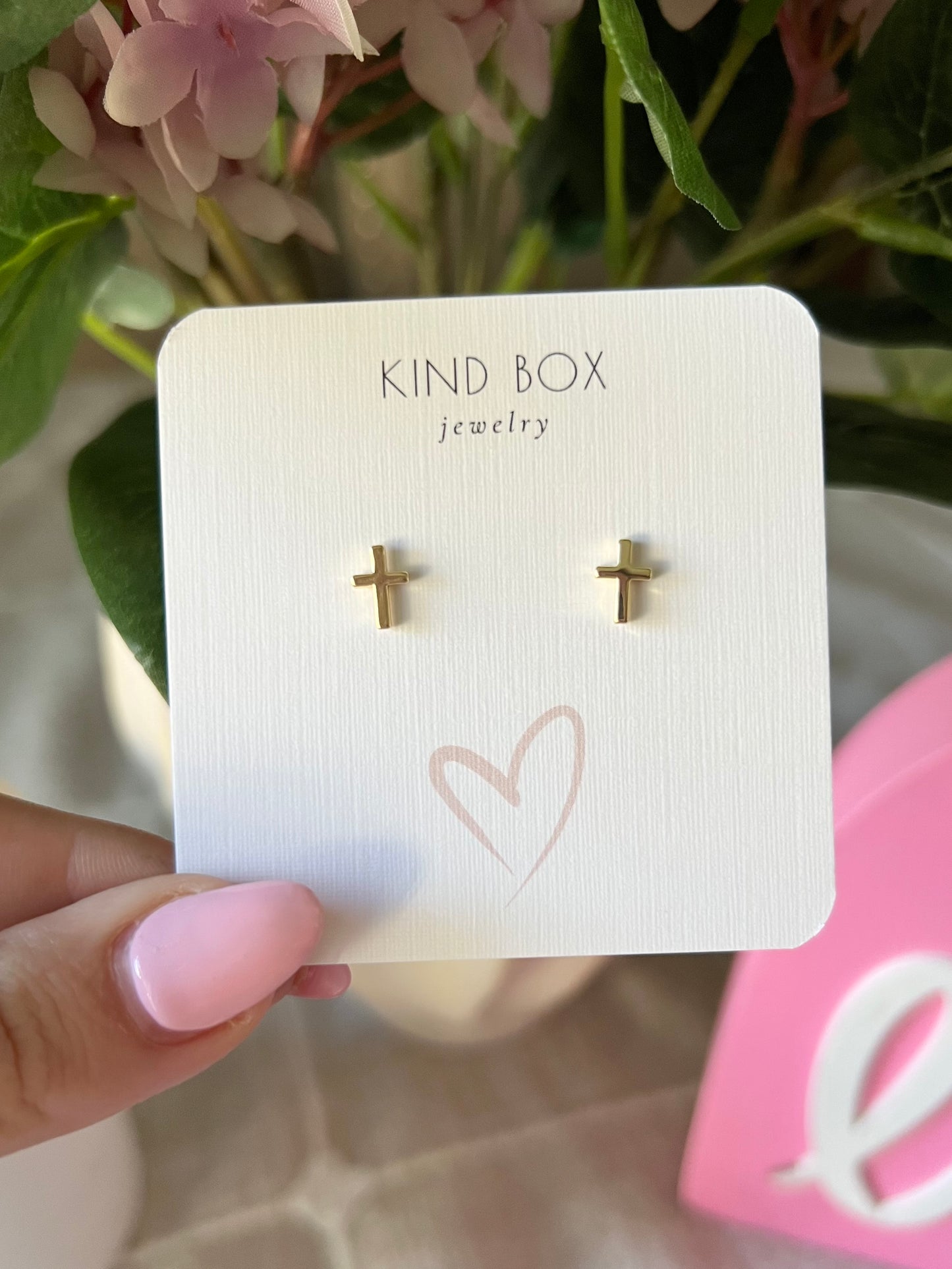 Earrings: 14K Plated Gold Cross
