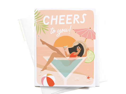 Card: Cheers to You Martini Girl Greeting Card