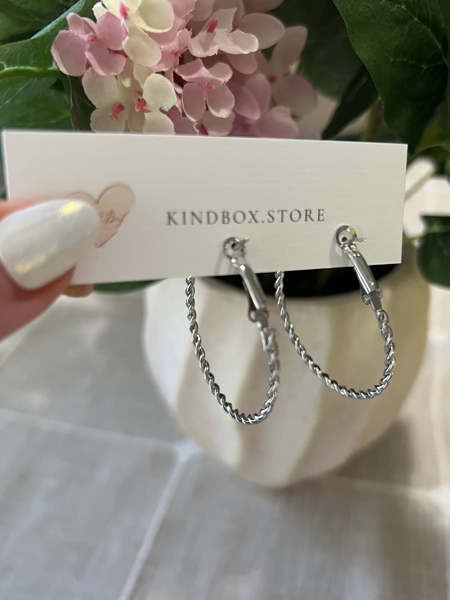 Earrings: Silver Twist Hoops