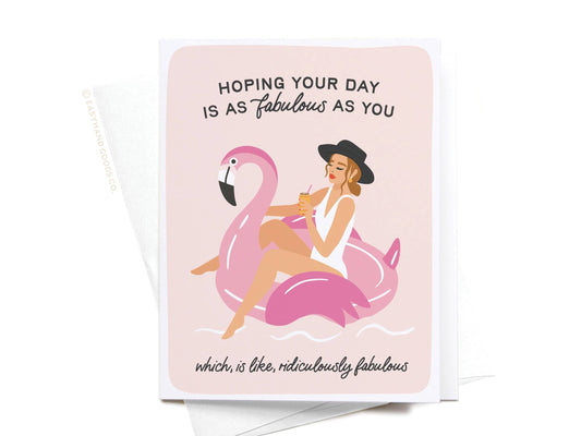 Card: Fabulous Flamingo Floatie Greeting Card