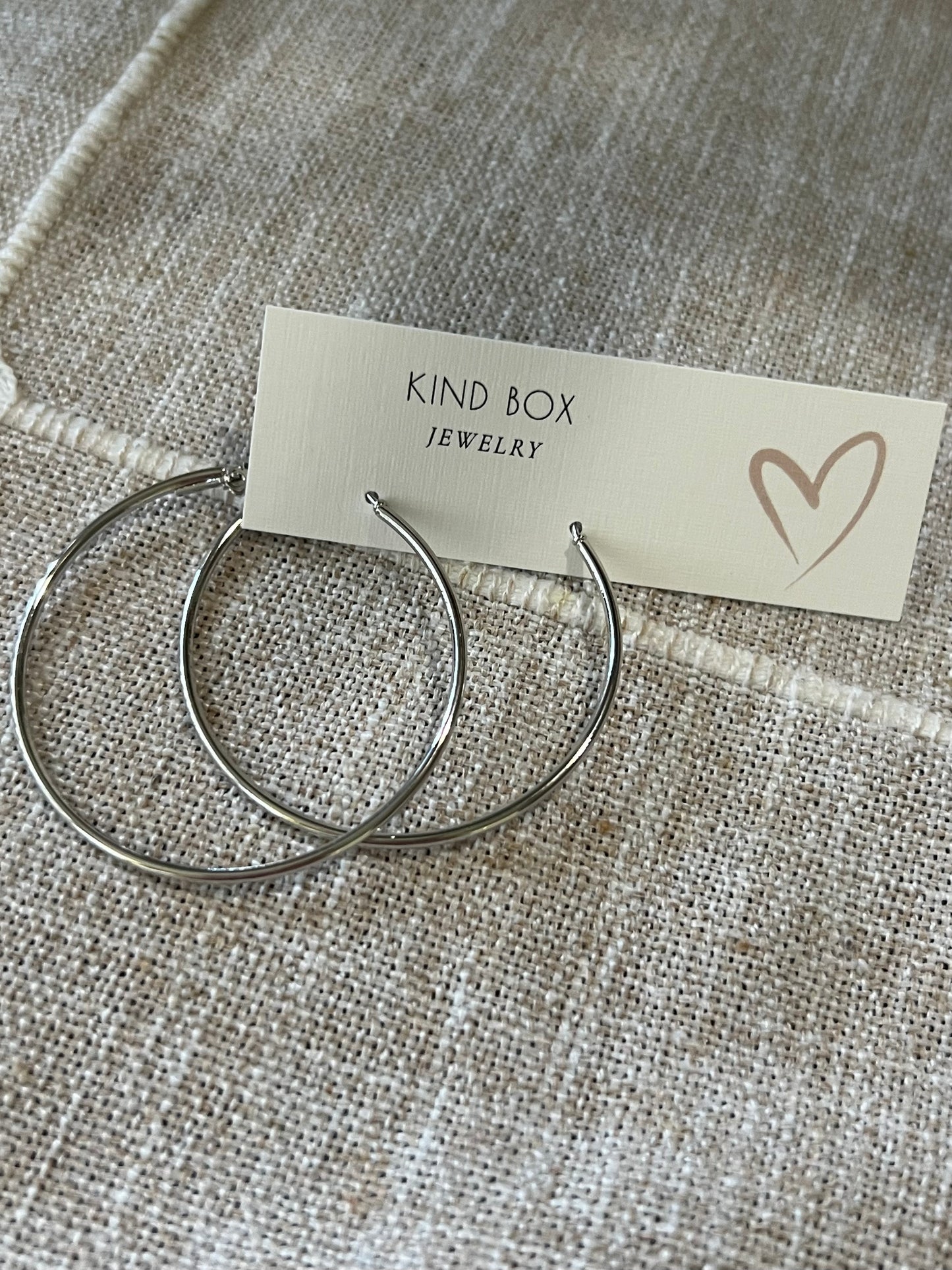 Earrings: Silver Large Thin Hoops