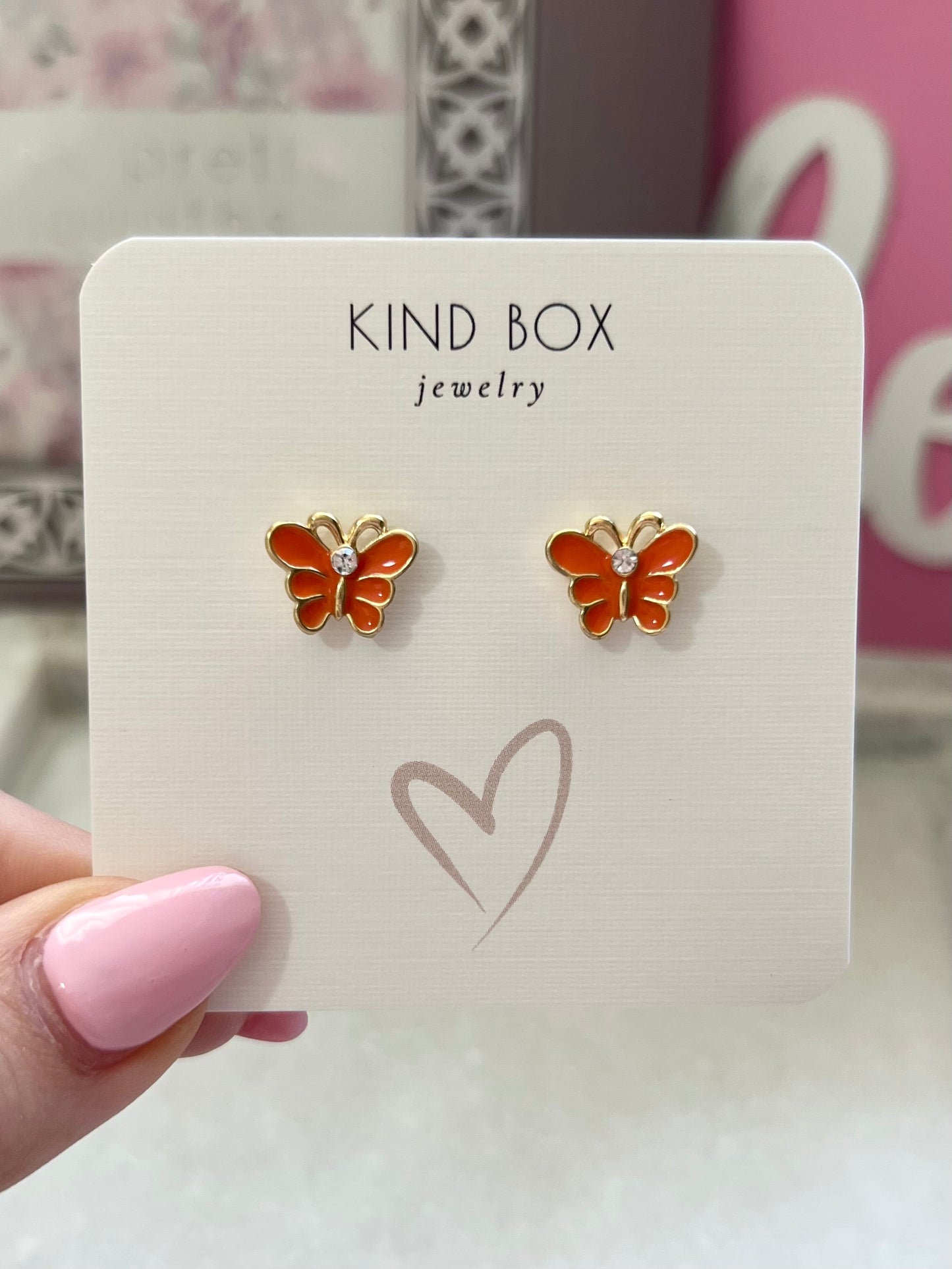 Earrings: Orange Butterflies