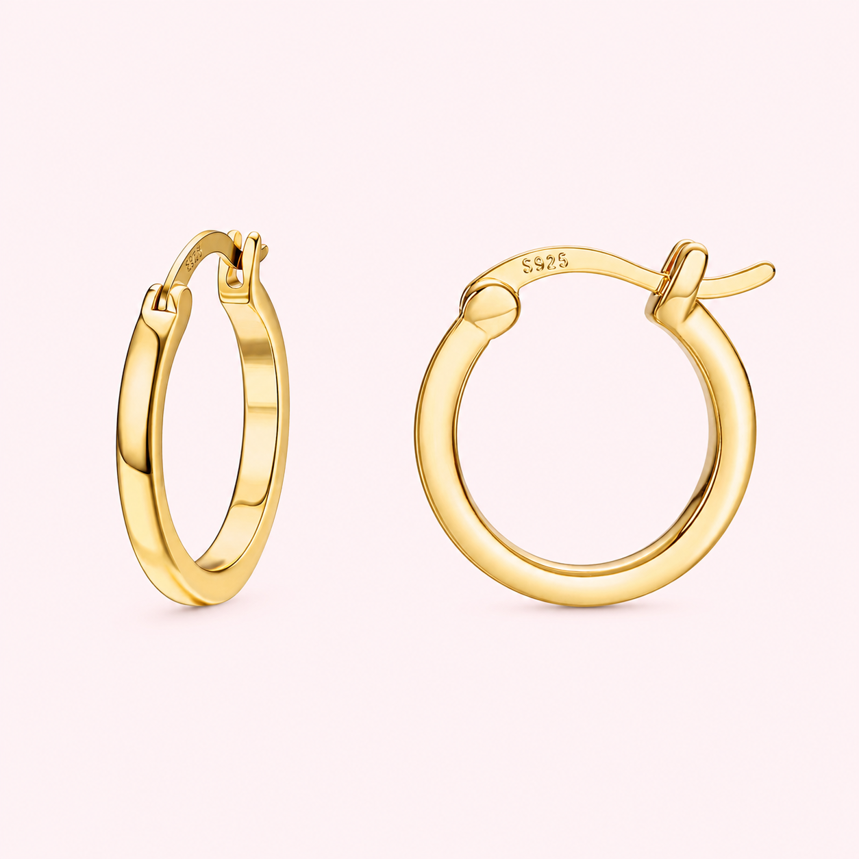 Earrings: 18K Plated Gold Hoop Earrings 15mm