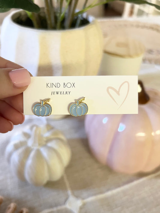 Earrings: pumpkin blues