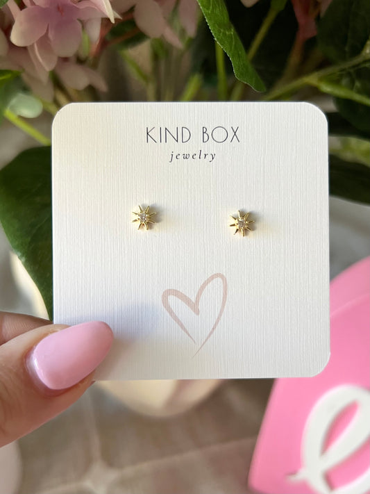 Earrings: 14K Plated Gold Spikey Diamonds