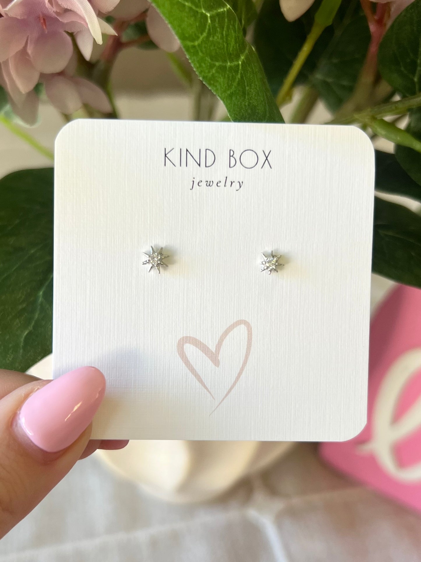 Earrings: Silver Spikey Diamond