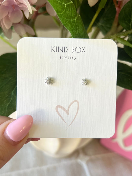 Earrings: Silver Spikey Diamond