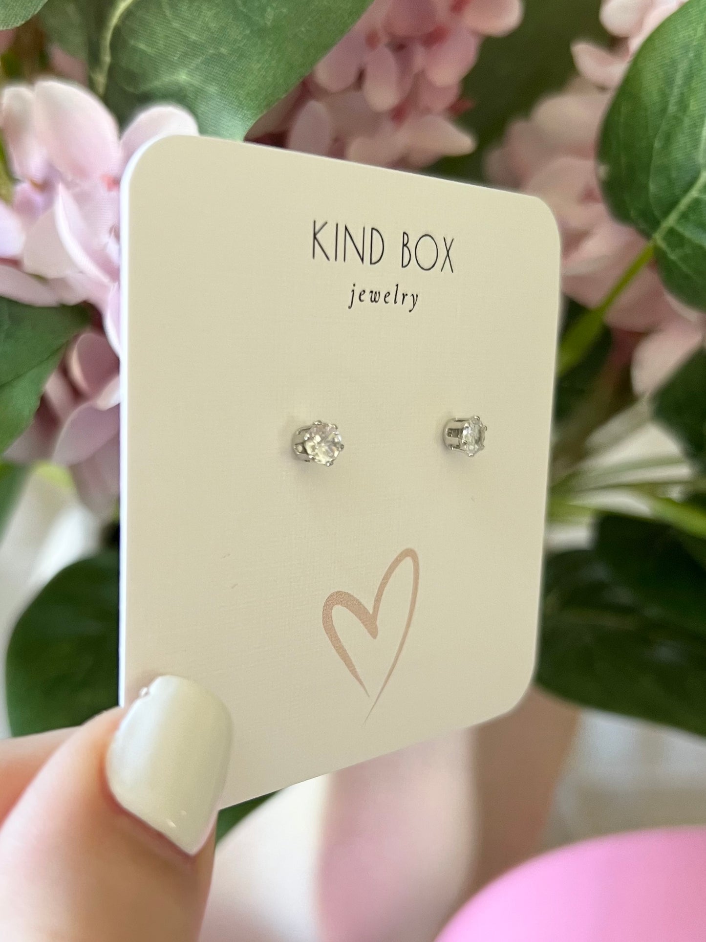 Earrings: Silver Plated Diamond Studs