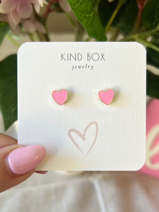 Earrings: Pink Hearts