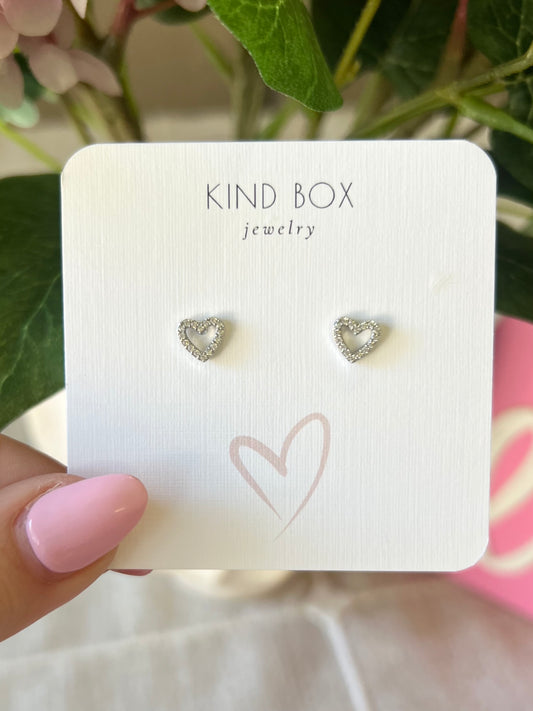 Earrings: Silver Diamond Heart