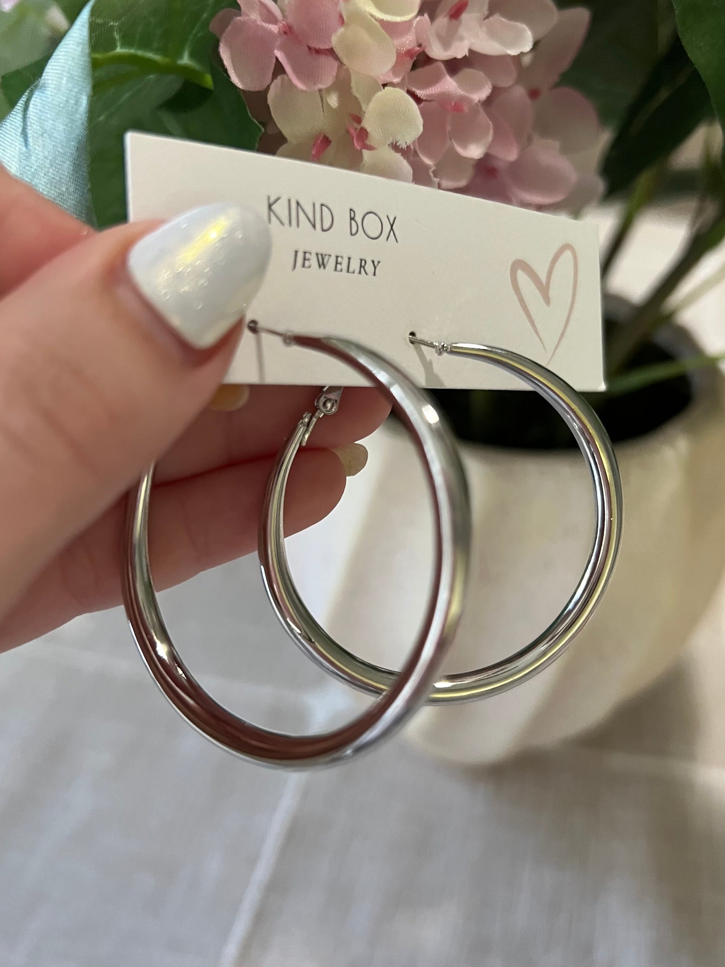 Earrings: Silver Hoops