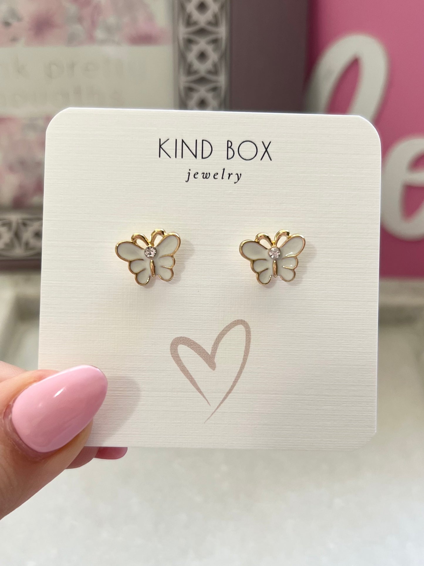 Earrings: White Butterflies