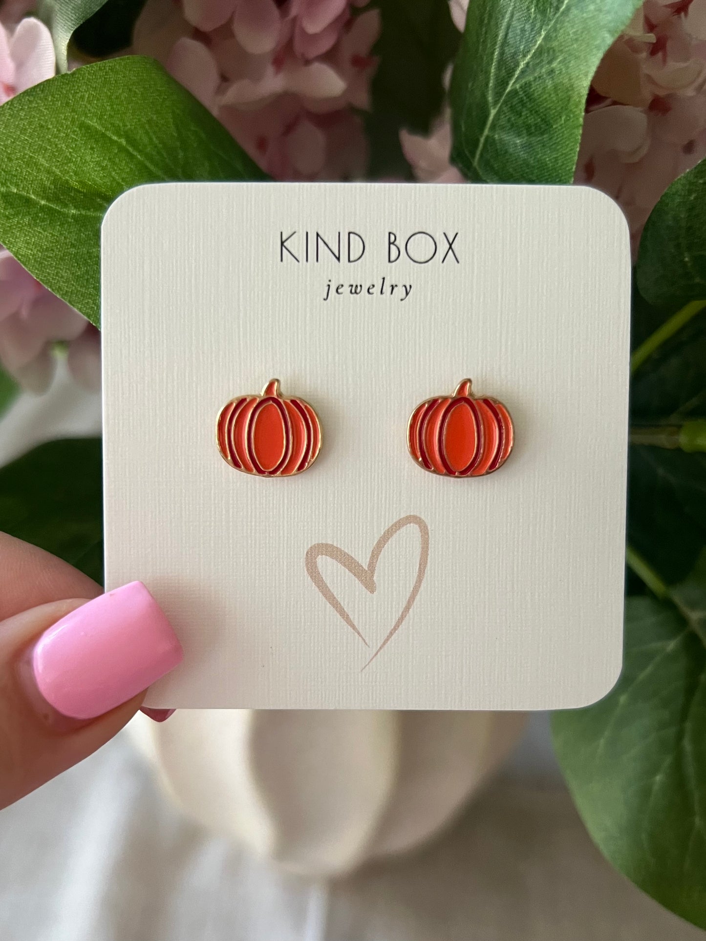 Orange Pumpkin Stud Earrings