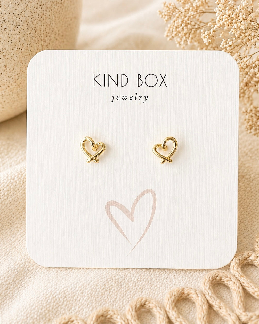 Earrings: Wire Hearts (14k gold plated)