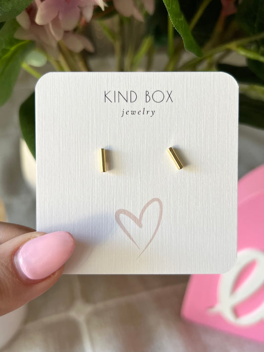 Earrings: 14K Gold Plated Bar