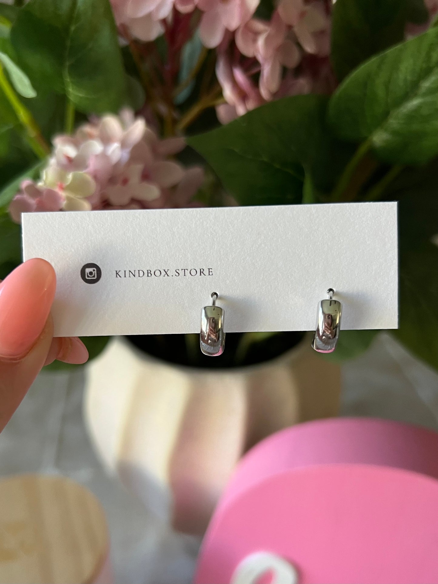 Earrings: Silver Plated Huggie Hoops