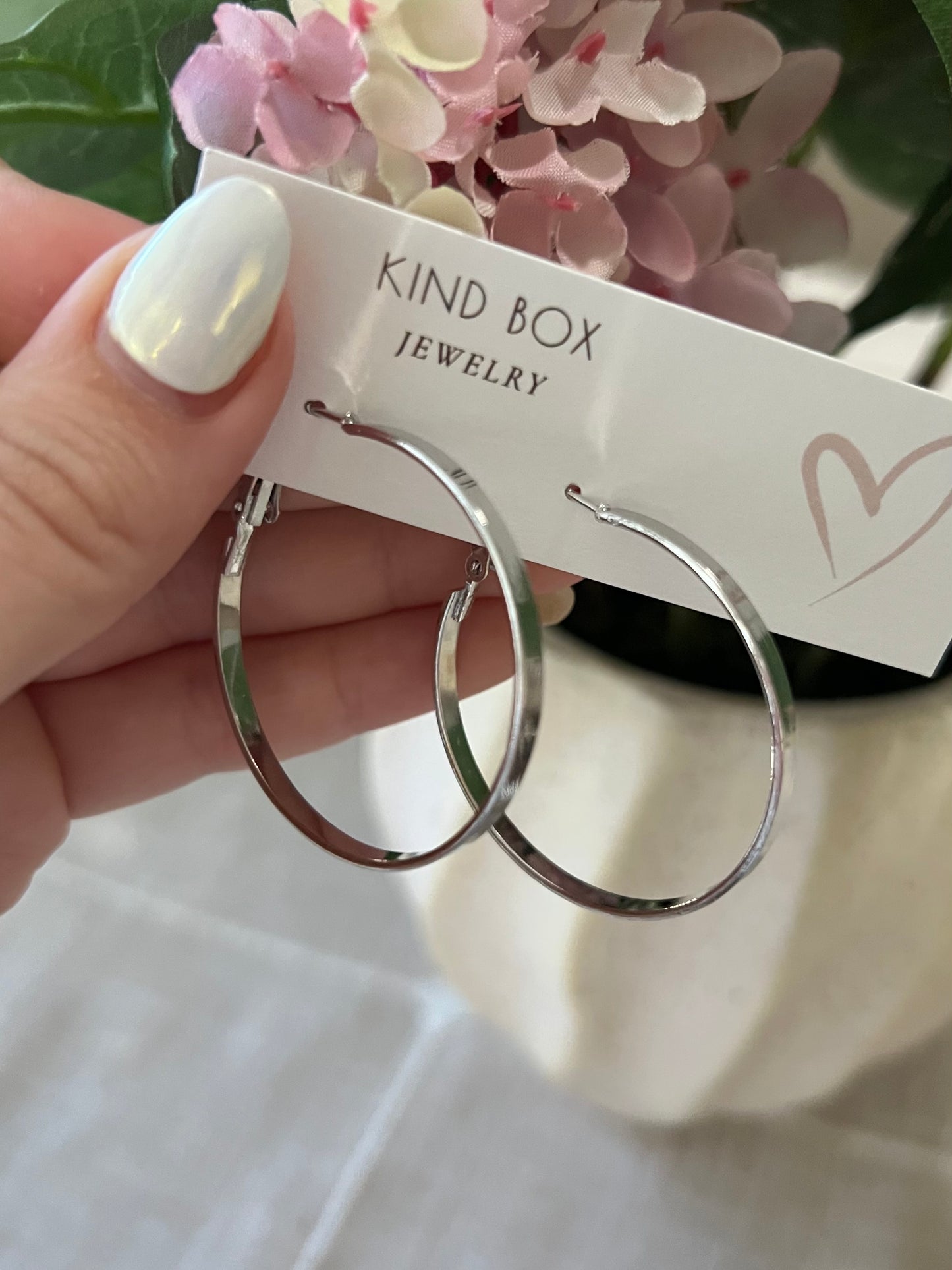 Earrings: Silver Small Flat Hoops