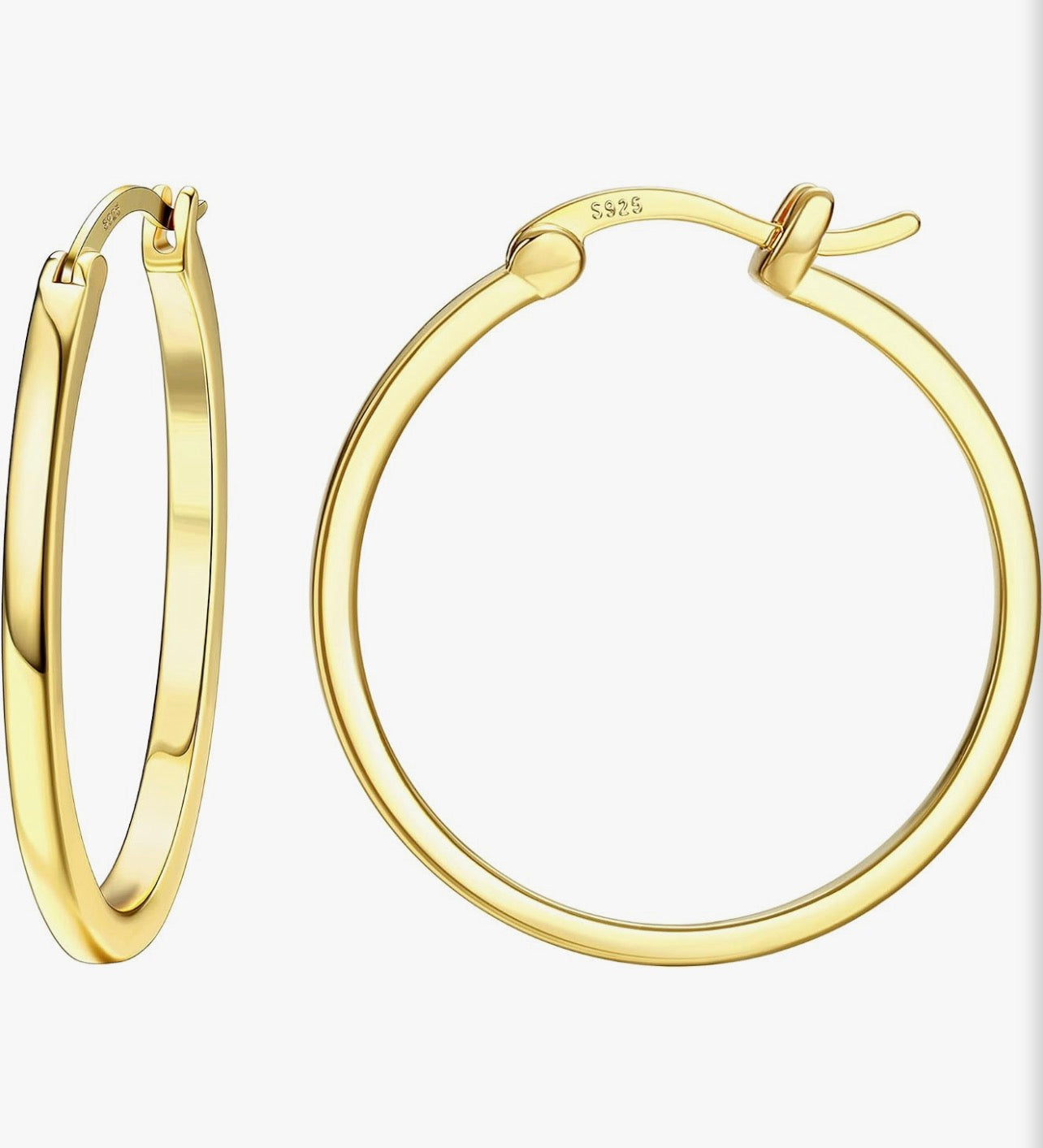 Earrings: 18K Plated Gold Hoop Earrings 20mm