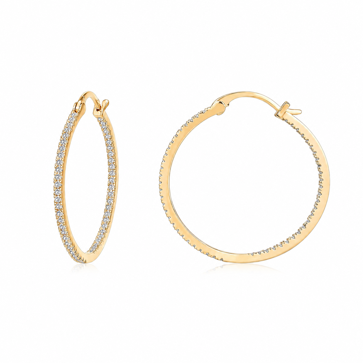 Fall Diamond Hoop 30mm Earrings
