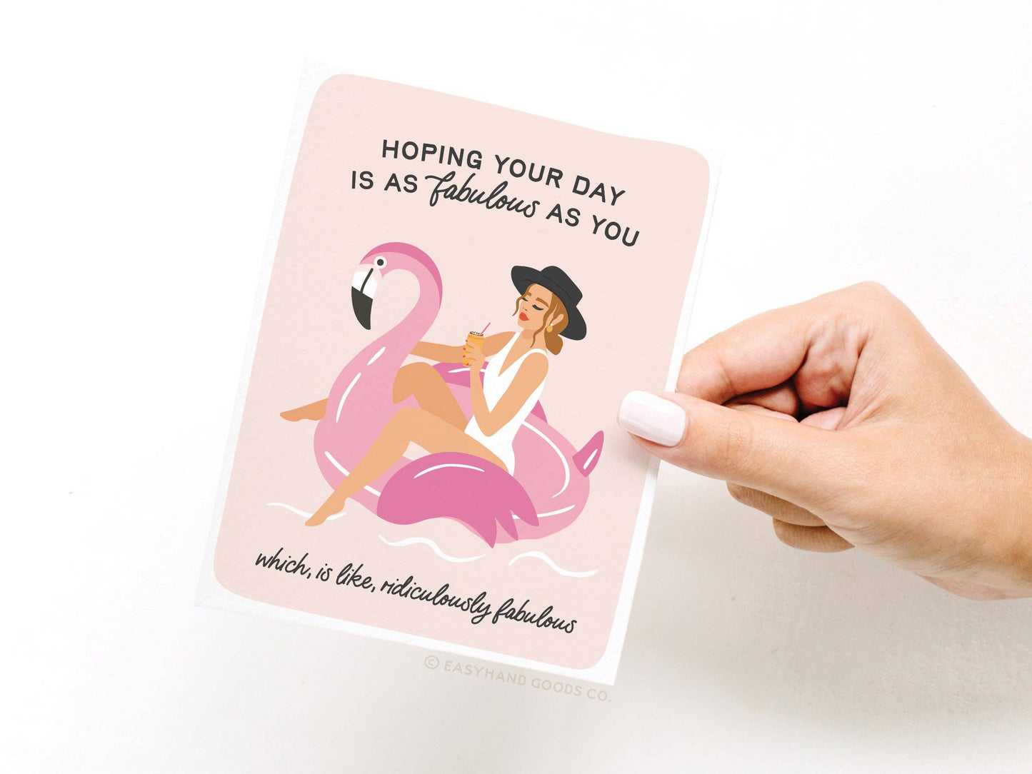 Card: Fabulous Flamingo Floatie Greeting Card